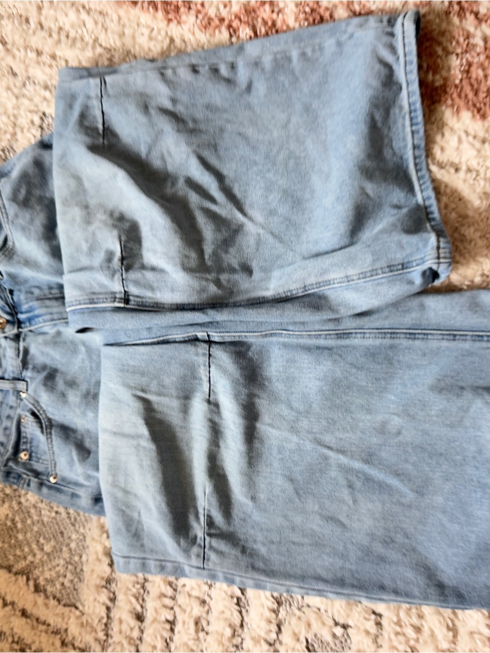 Y2K 🎱 Edikted 🛹 Skater Girl Light Blue Wide Leg low Rise Bag Jeans Small - Picture 8 of 11